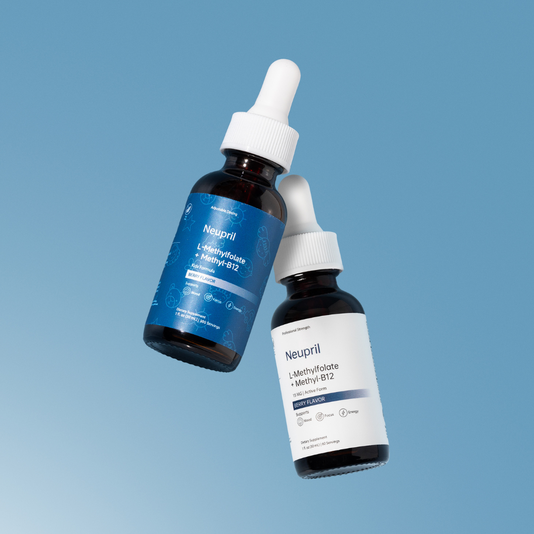 Neupril Kids methylfolate dropper bottles